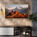 Himalayan Monastery Autumn Wall Art - Framed Canvas Print
