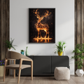 Celestial Stag Luminous Wall Art - Framed Canvas Print