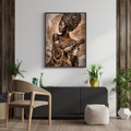 African Queen Gold Wall Art - Framed Canvas Print