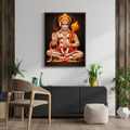 Lord Hanuman Blessing Wall Art - Framed Canvas Print