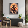 Panchamukhi Hanuman Cosmic Wall Art - Framed Canvas Print