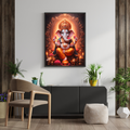 Lord Ganesha Candlelit Mandala Wall Art - Framed Canvas Print