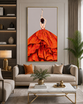 Scarlet Dancer Elegance Diamond Crystal Porcelain Wall Art