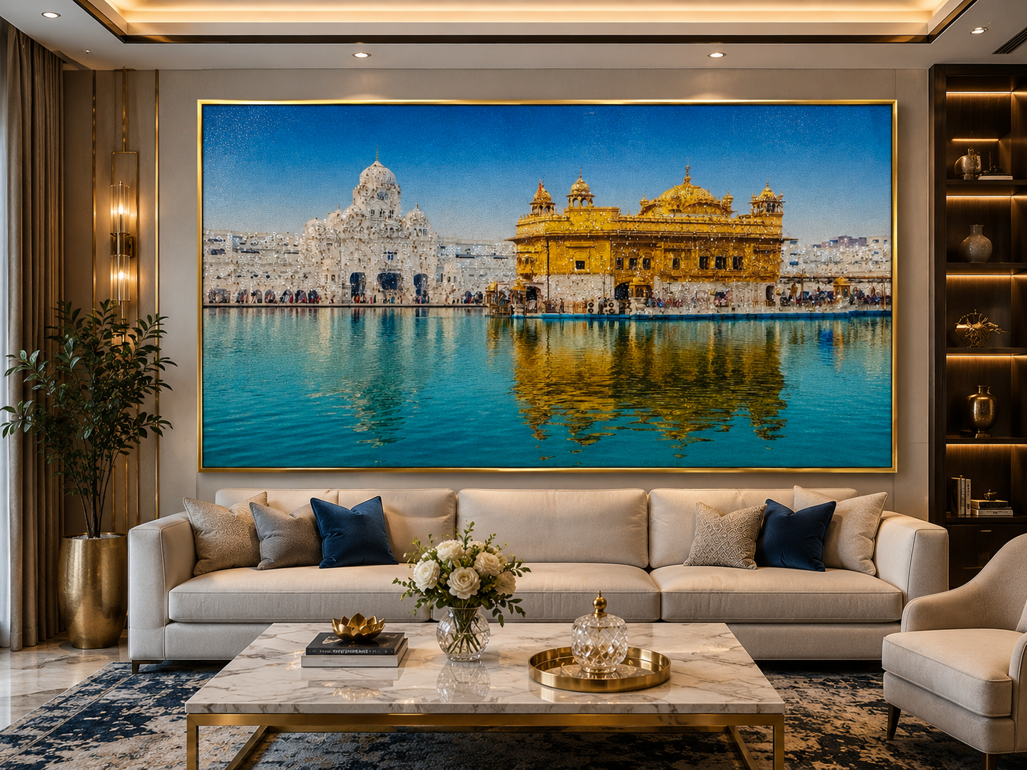 Golden Temple Amritsar Diamond Crystal Porcelain Wall Art