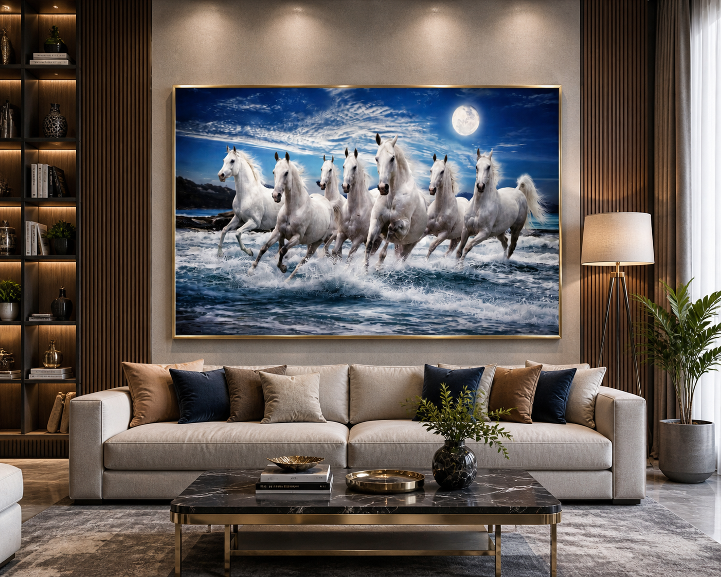 Majestic Horse Diamond Crystal Porcelain Wall Art