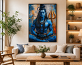 Lord Shiva Meditation Abstract Wall Art - Framed Canvas Print