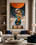 Yin Yang Golden Ginkgo Deer Diamond Crystal Porcelain Wall Art
