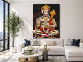 Lord Hanuman Blessing Wall Art - Framed Canvas Print