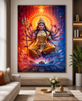 Divine Durga Shakti Diamond Crystal Porcelain Wall Art