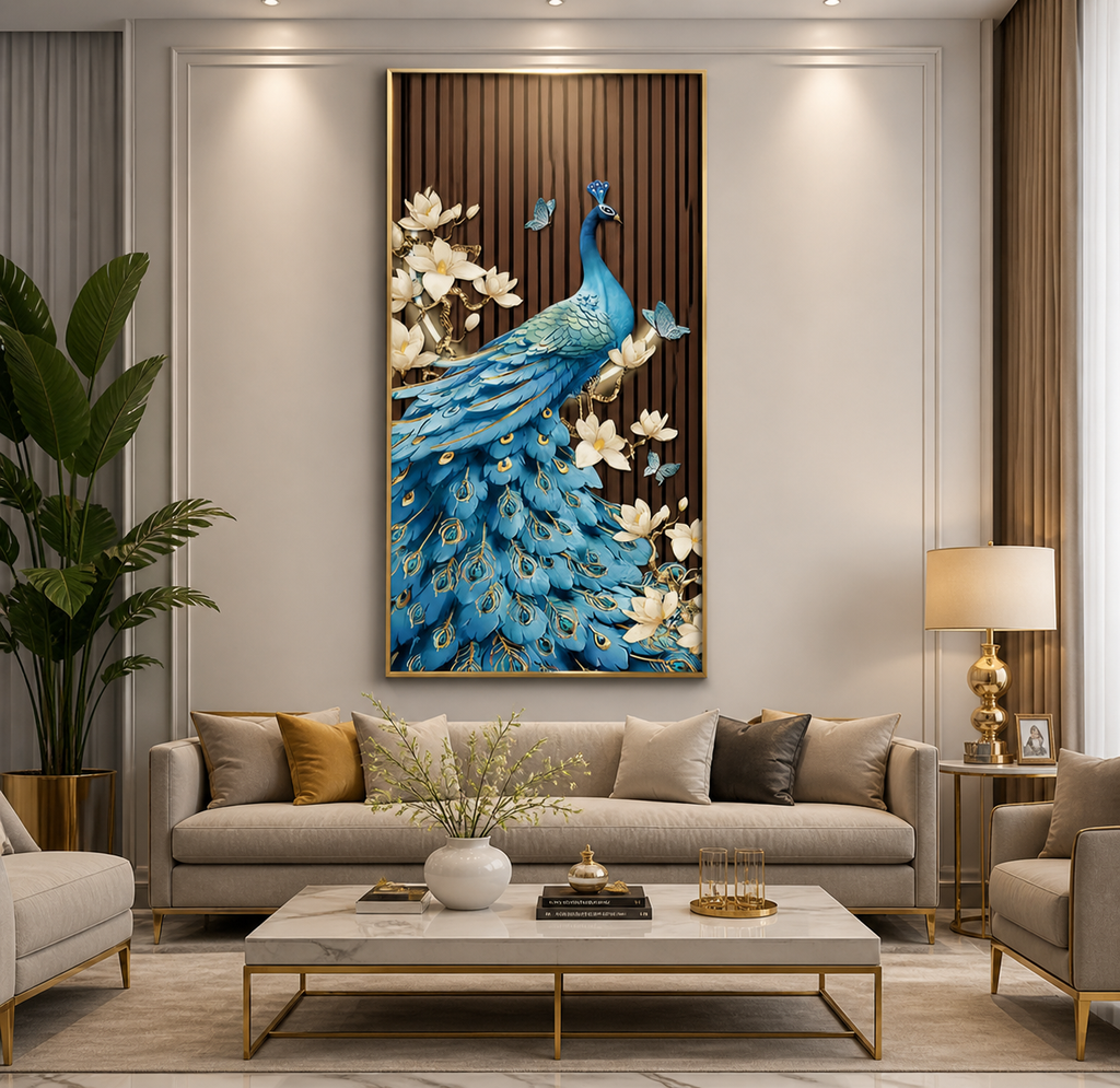 Peacock in Radiant Elegance - Graceful Splendour, Divine Beauty