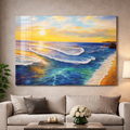 Golden Sunset Beach Acrylic Painting