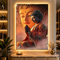 Serene Buddha Namaste Diamond Crystal Porcelain Wall Art