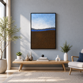 Minimalist Earth and Sky Landscape Wall Art - Framed Canvas Print