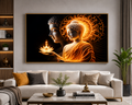 Buddha Luminous Lotus Wall Art - Framed Canvas Print
