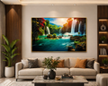 Tropical Waterfall Paradise Diamond Crystal Porcelain Wall Art