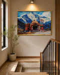 Kedarnath Temple Himalaya Diamond Crystal Porcelain Wall Art