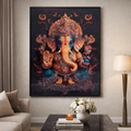 Divine Ganesha Diamond Crystal Porcelain Wall Art