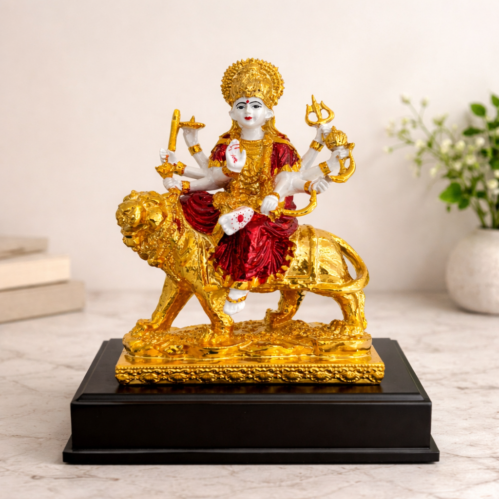 Goddess Durga Statue Riding Lion