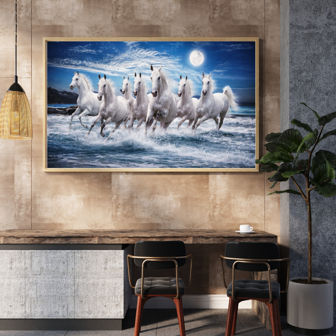 Majestic Horse Diamond Crystal Porcelain Wall Art