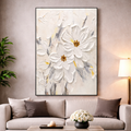 White Blossom Floral Acrylic Painting